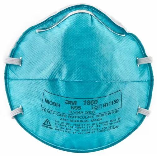 3M 1860 N95 Mask, NIOSH N95 Surgical Respirator  (Request price)