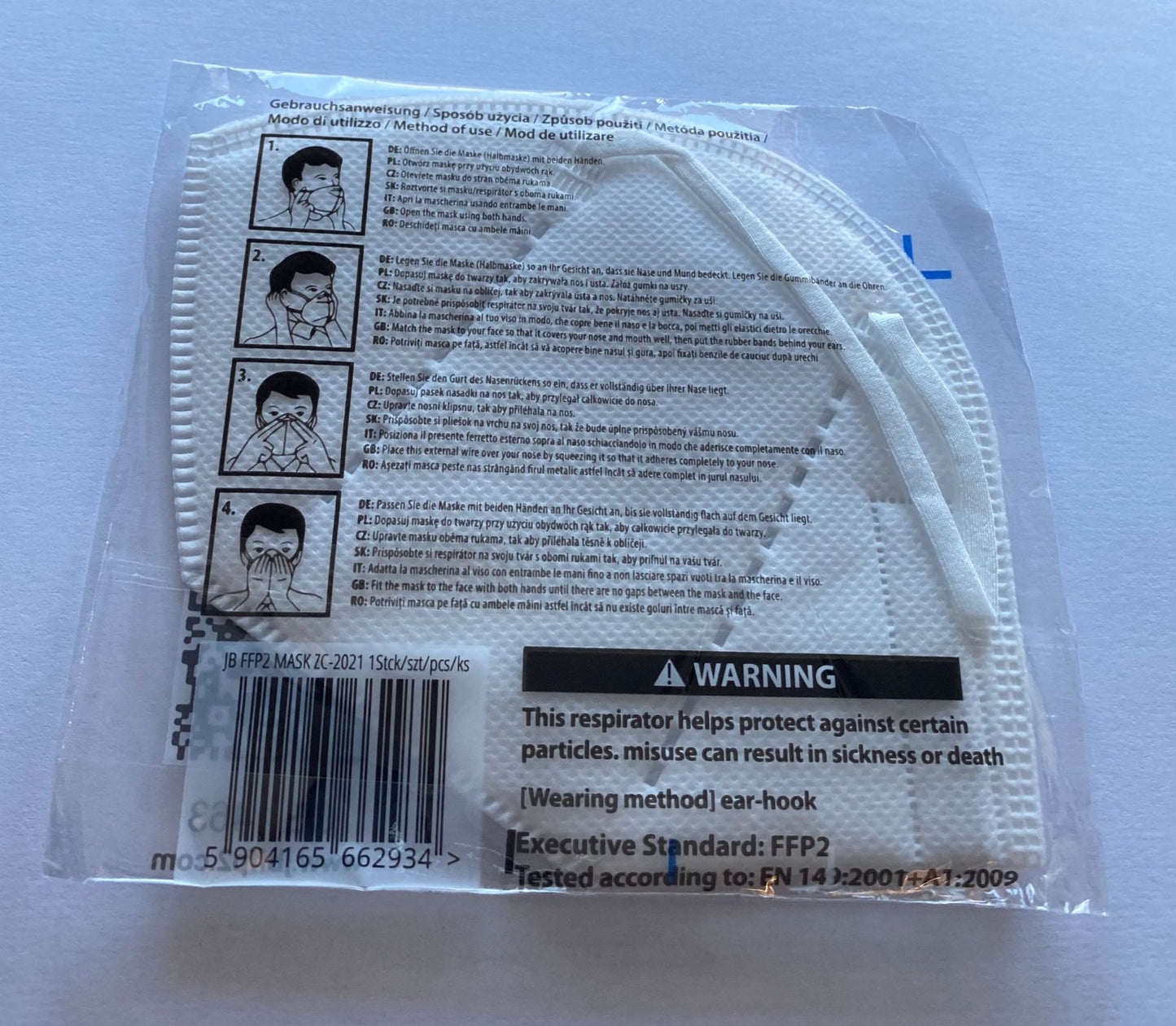 Anhui FFP2 mask ZC-2021 CE 1463, white  (Request price)