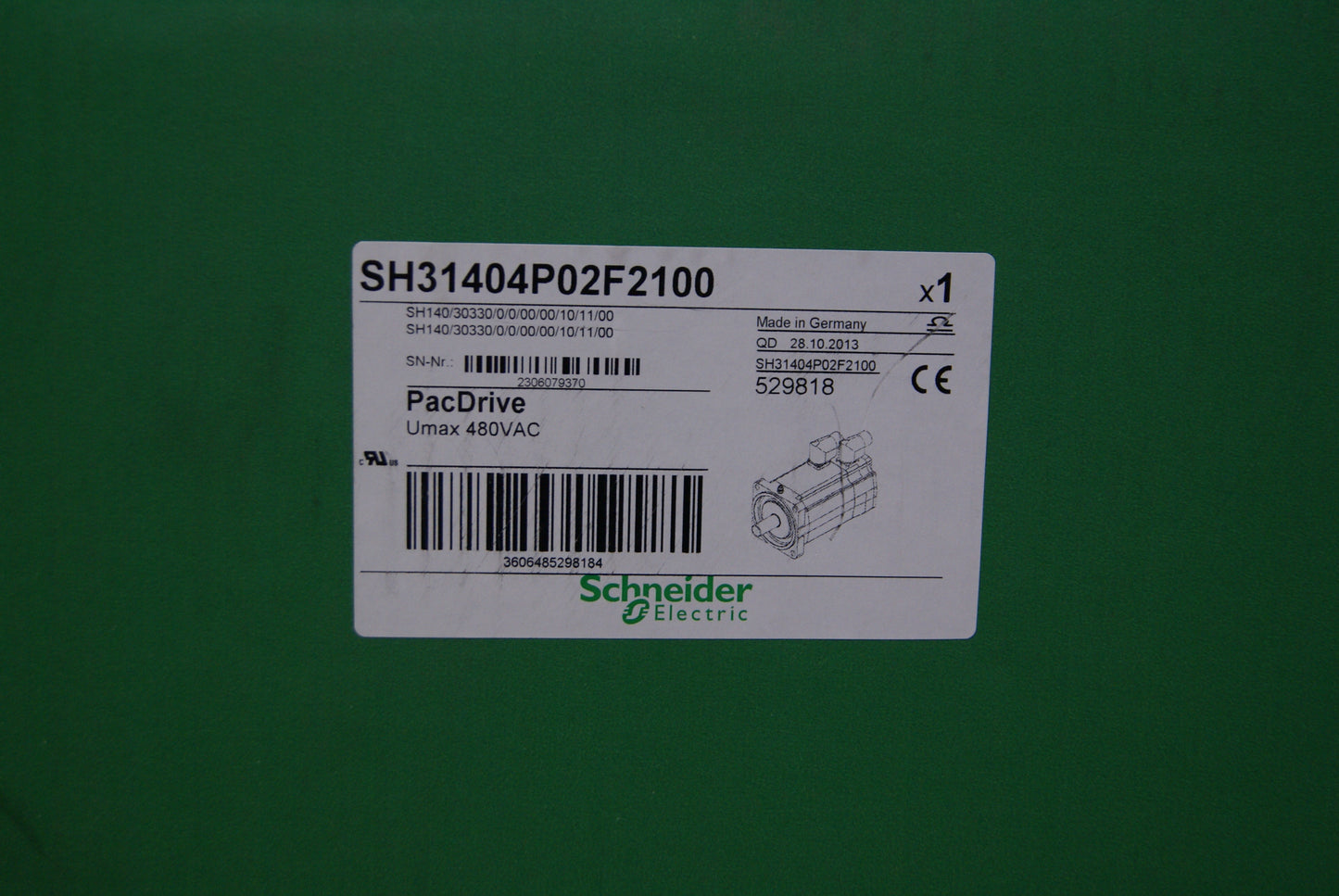 SERVOMOTOR SH3 140 33,4NM Schneider SH31404P02F2100