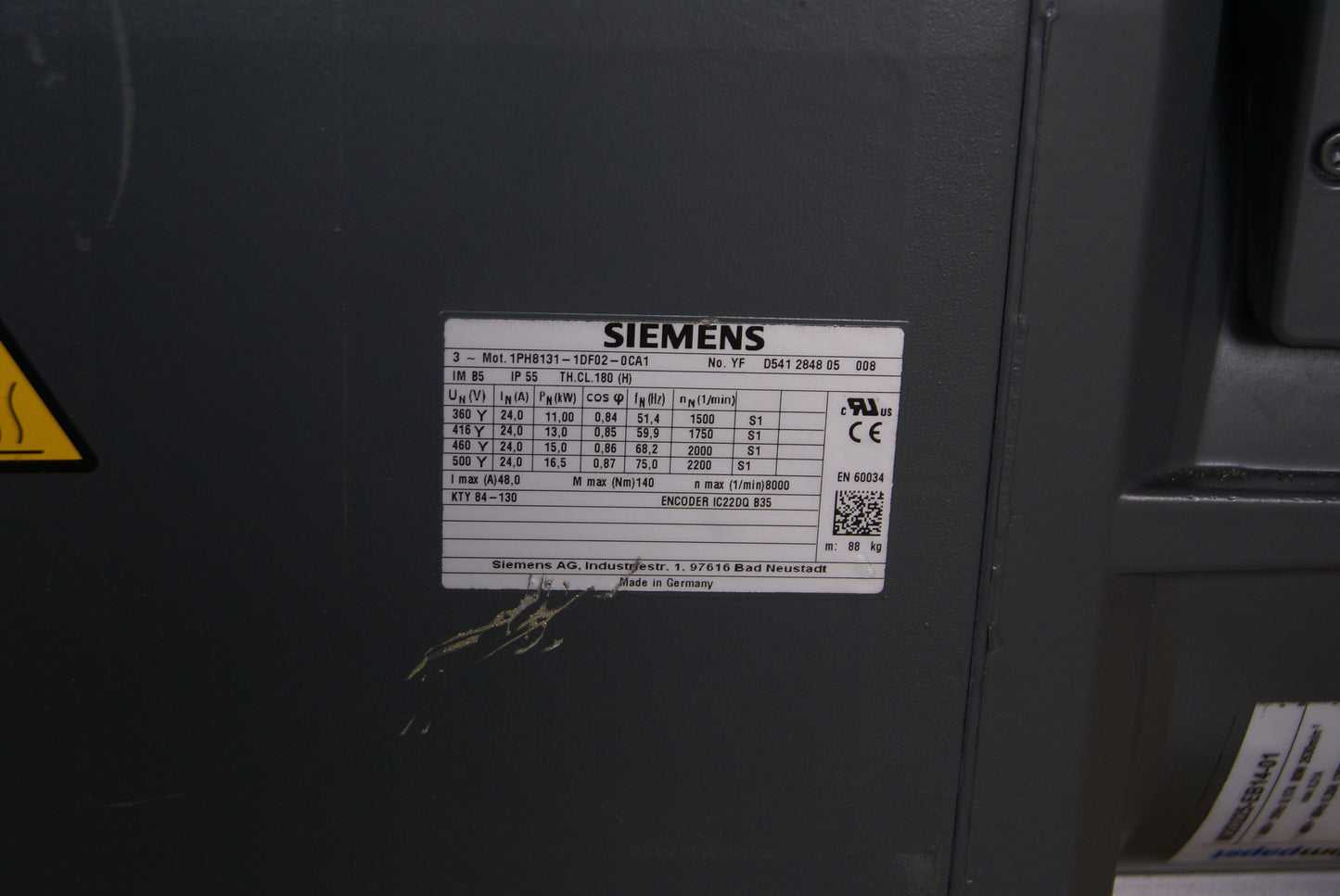 Siemens 1PH8131-1DF02-0CA1 SIMOTICS M kompakter Asynchronmotor