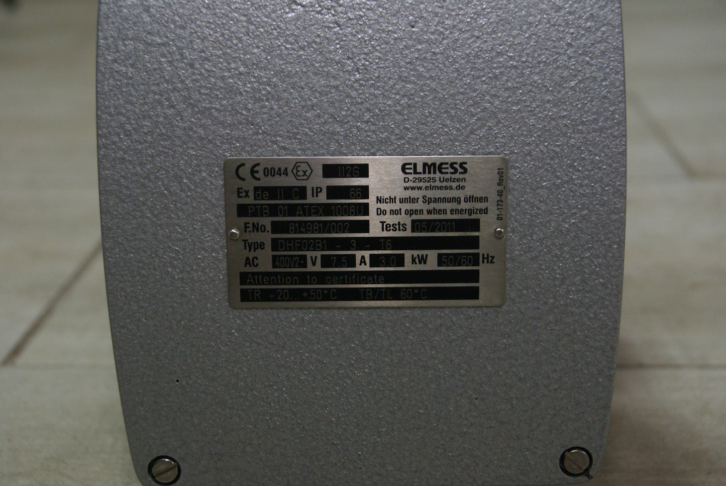 Elmess Heater DhF02B1-3-T6  PTB 01 ATEX 1008U  (Request price)