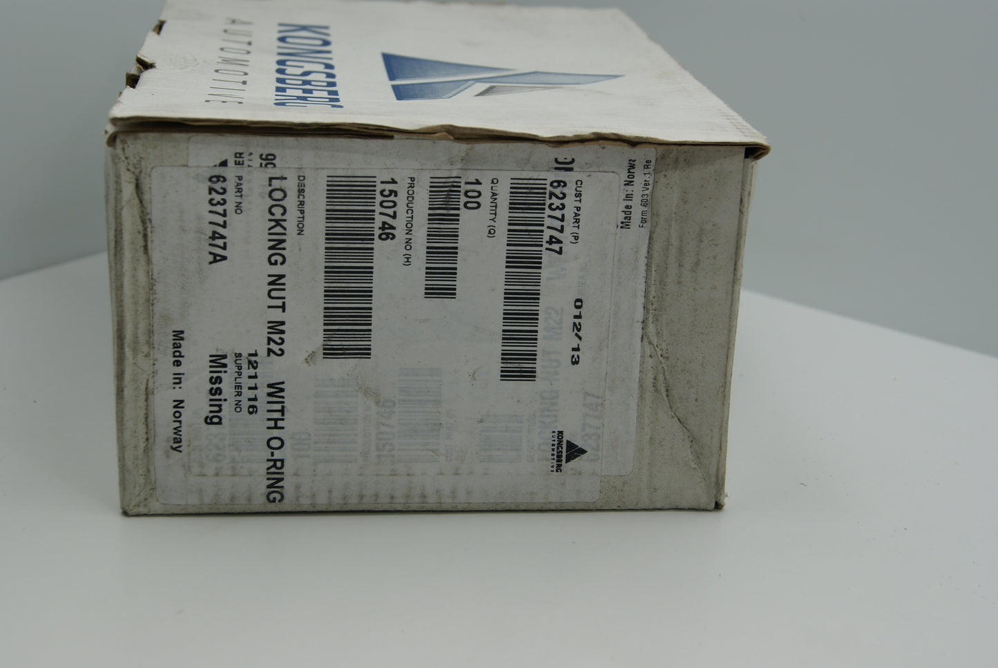 Kongsberg 6237747 LOCK NUT M22 WITH SEALING RING 121116  (Request price)