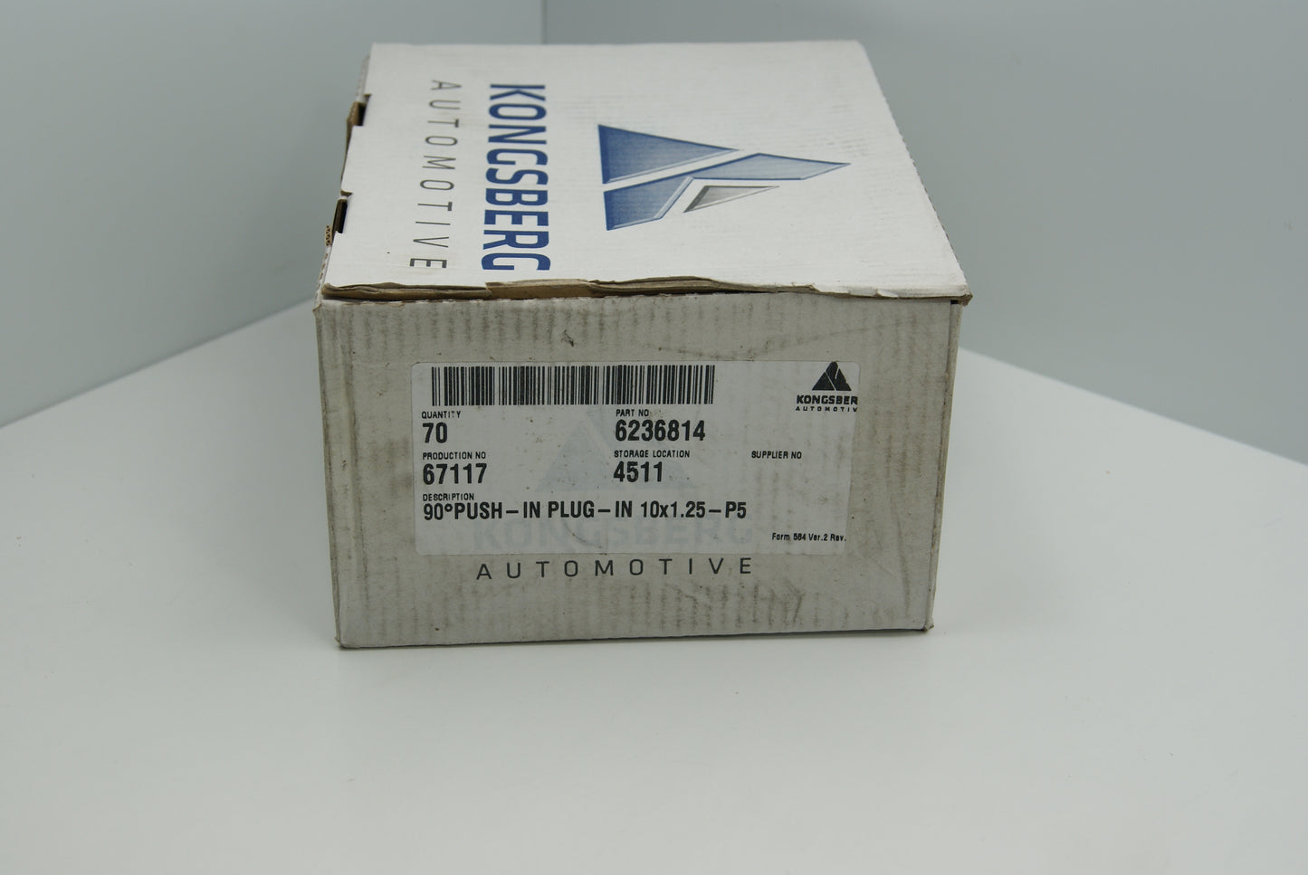 Kongsberg 6236814 90°PUSH-IN PLUG-IN 10x1.25-P5  (Request price)