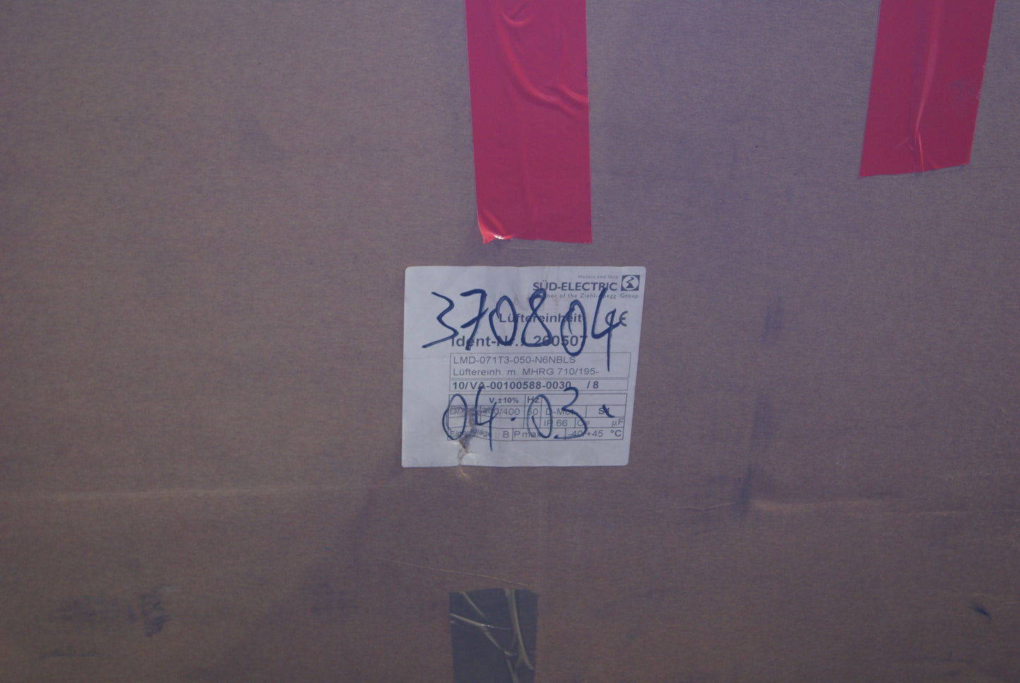 Süd-Electric LMD-071T3-050-N6NBLS, Fan unit with MHRG 710/195, 260507 (Request price)