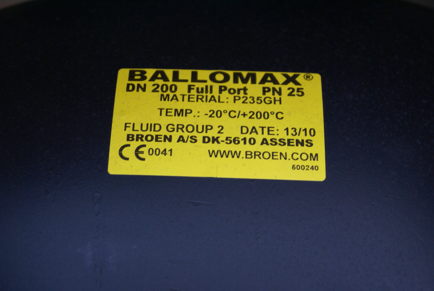 Stahlkugelhahn Broen Ballomax DN200 PN25 mit Flansch, mit Getriebe