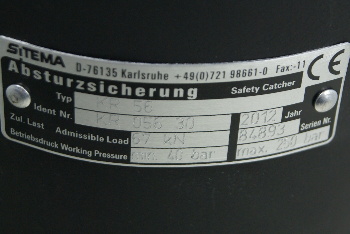 Fall protection SITEMA KR 56, SITEMA Safety Catchers KR 056 30  (Request price)