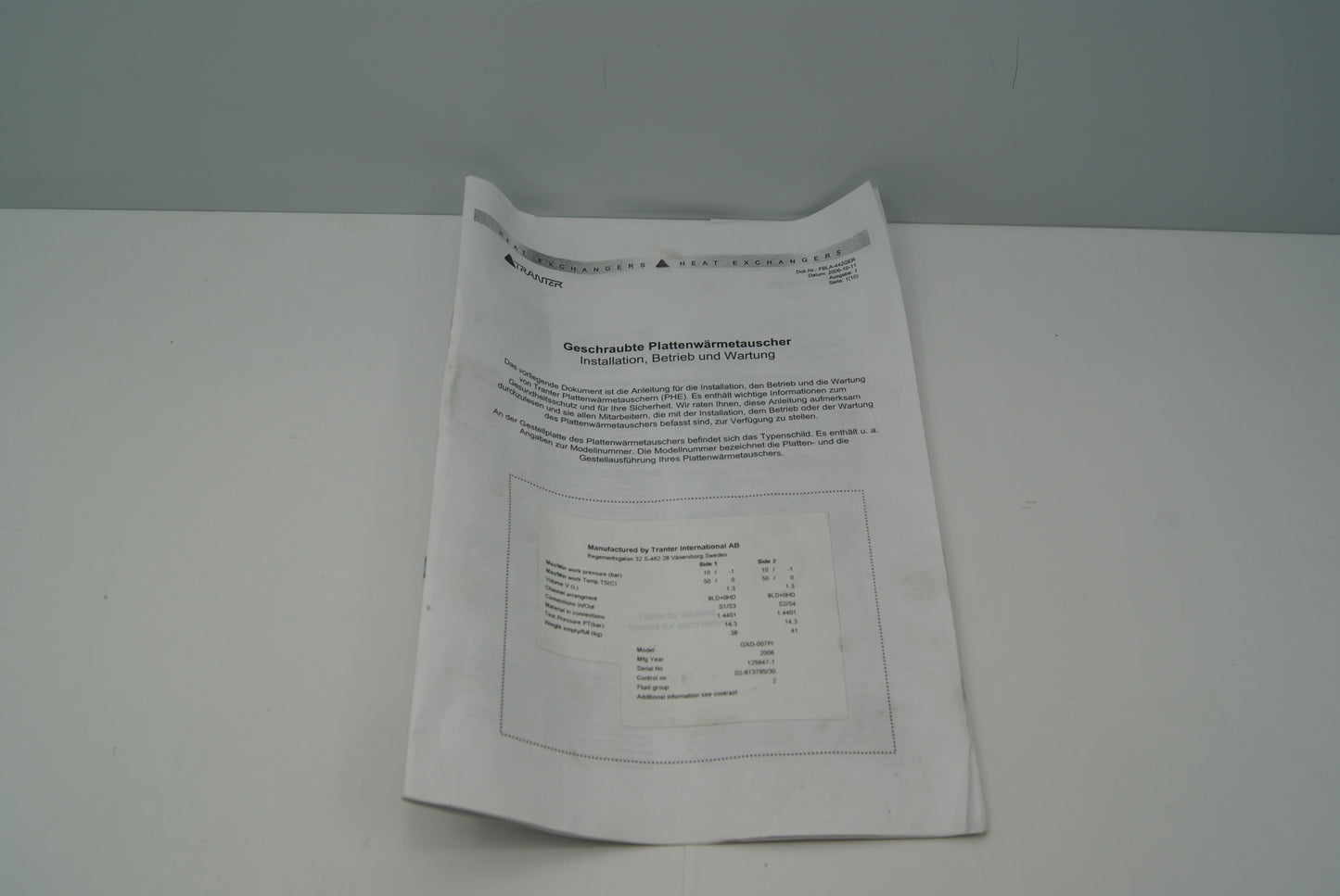 Plattenwärmetauscher Tranter GXD-007PI