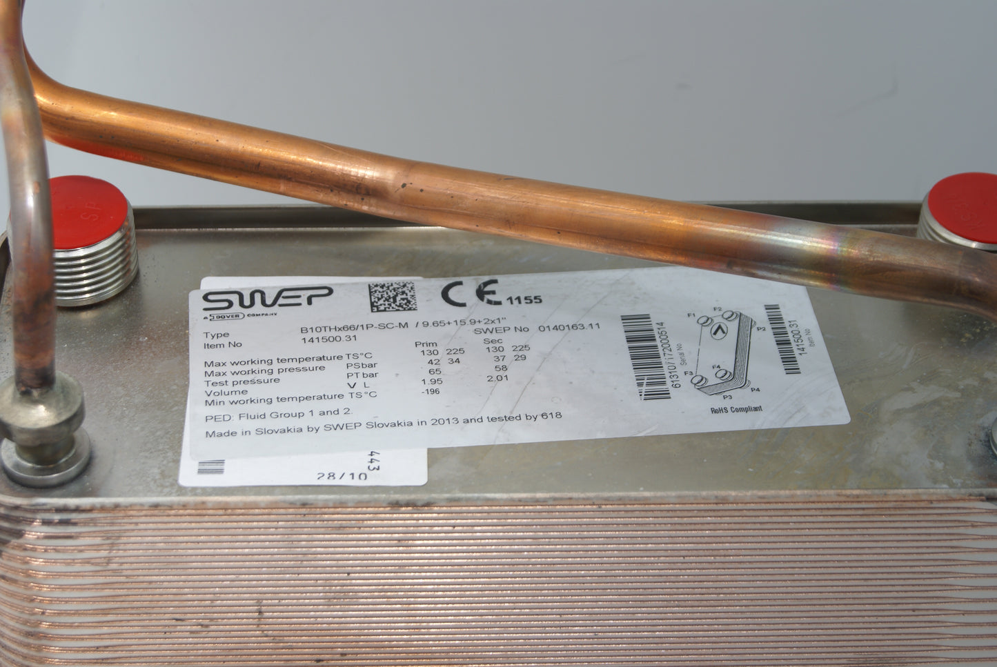 Swep B10T Hx66 / 1P-5С-M / 9.65 +15.9 + 2*1 Brazed plate heat exchanger (Request price)