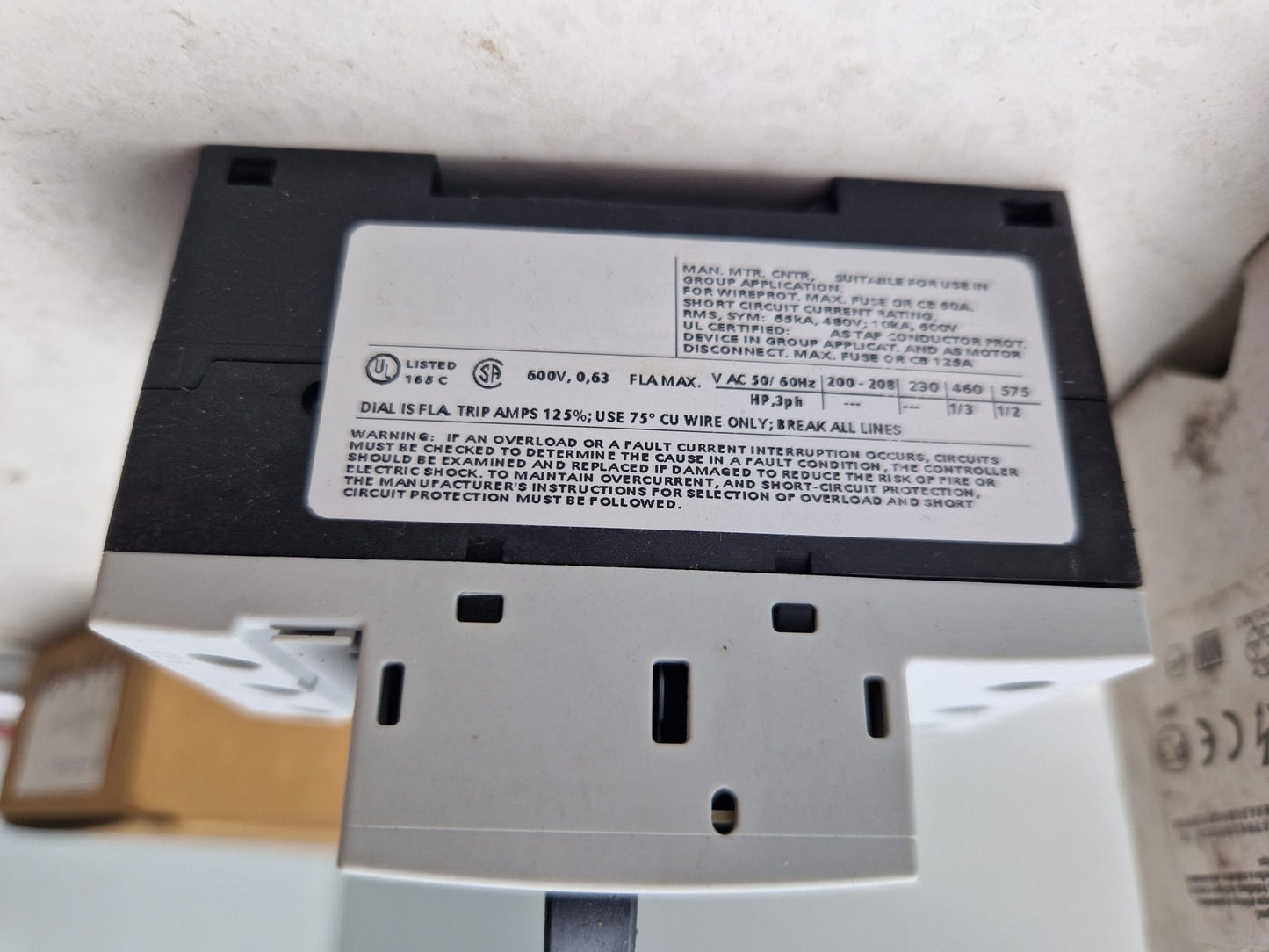 Siemens 3RV1011-0GA10 0.45-0.63 Circuit Breaker (Request price)