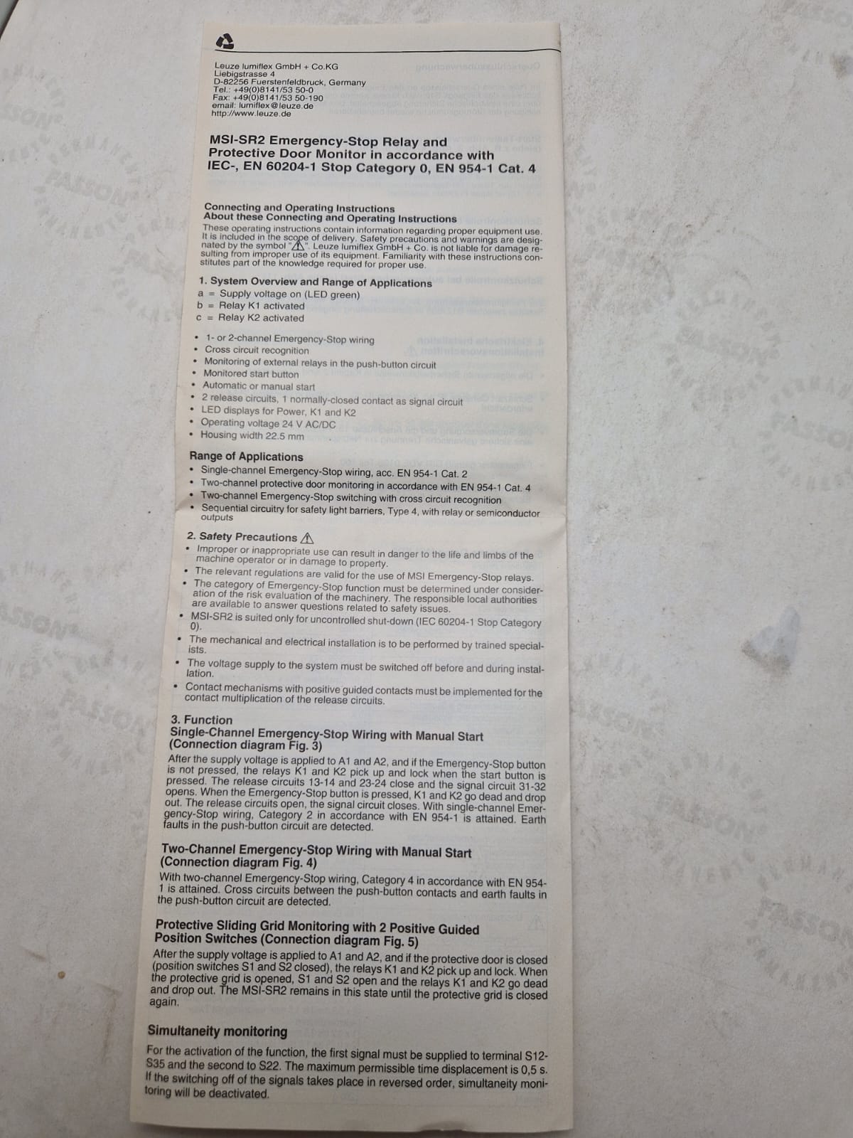 Leuze Lumiflex MSI - SR2 (Request price)