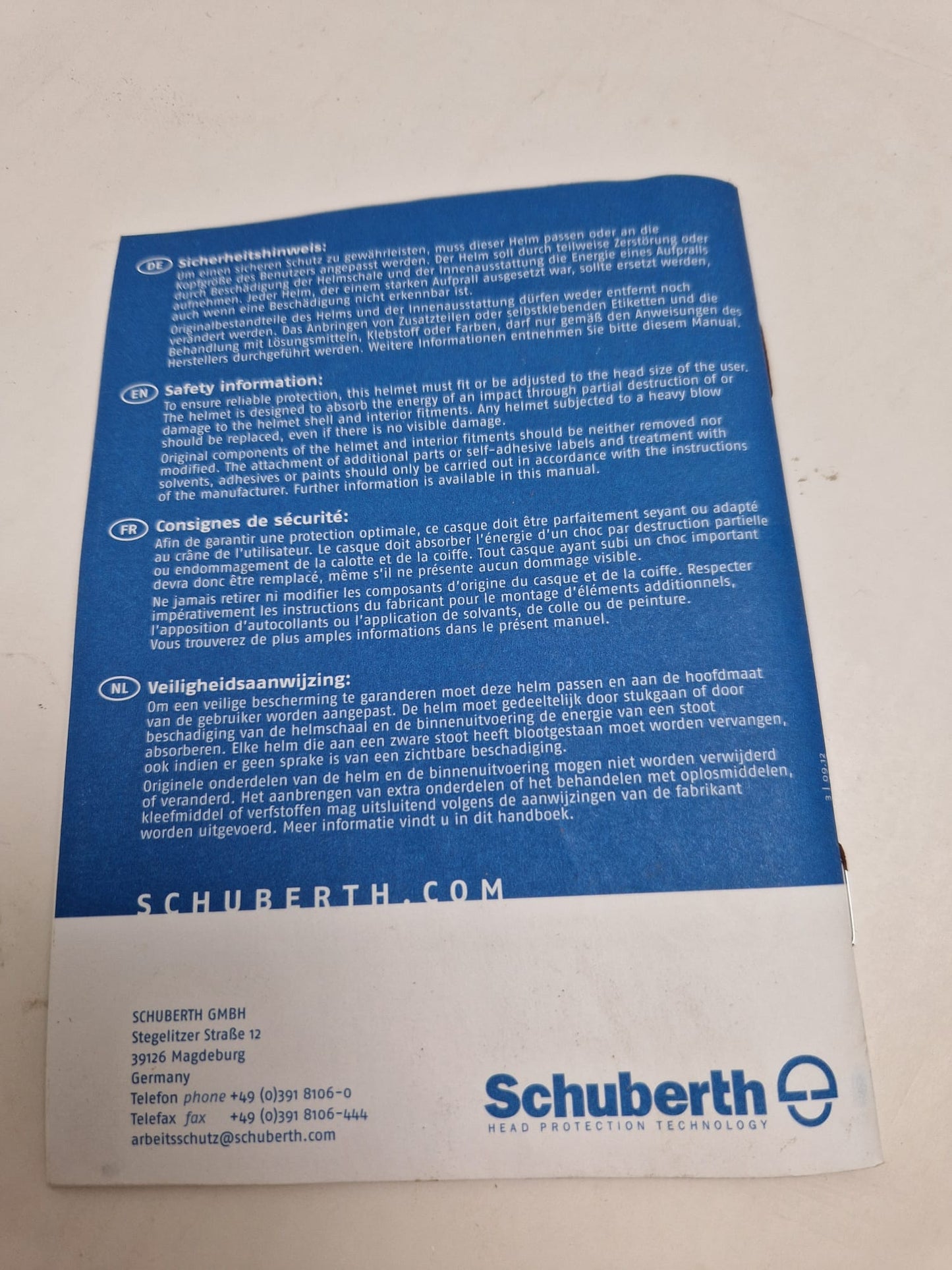Schuberth safety helmets EN 397 (Request price)