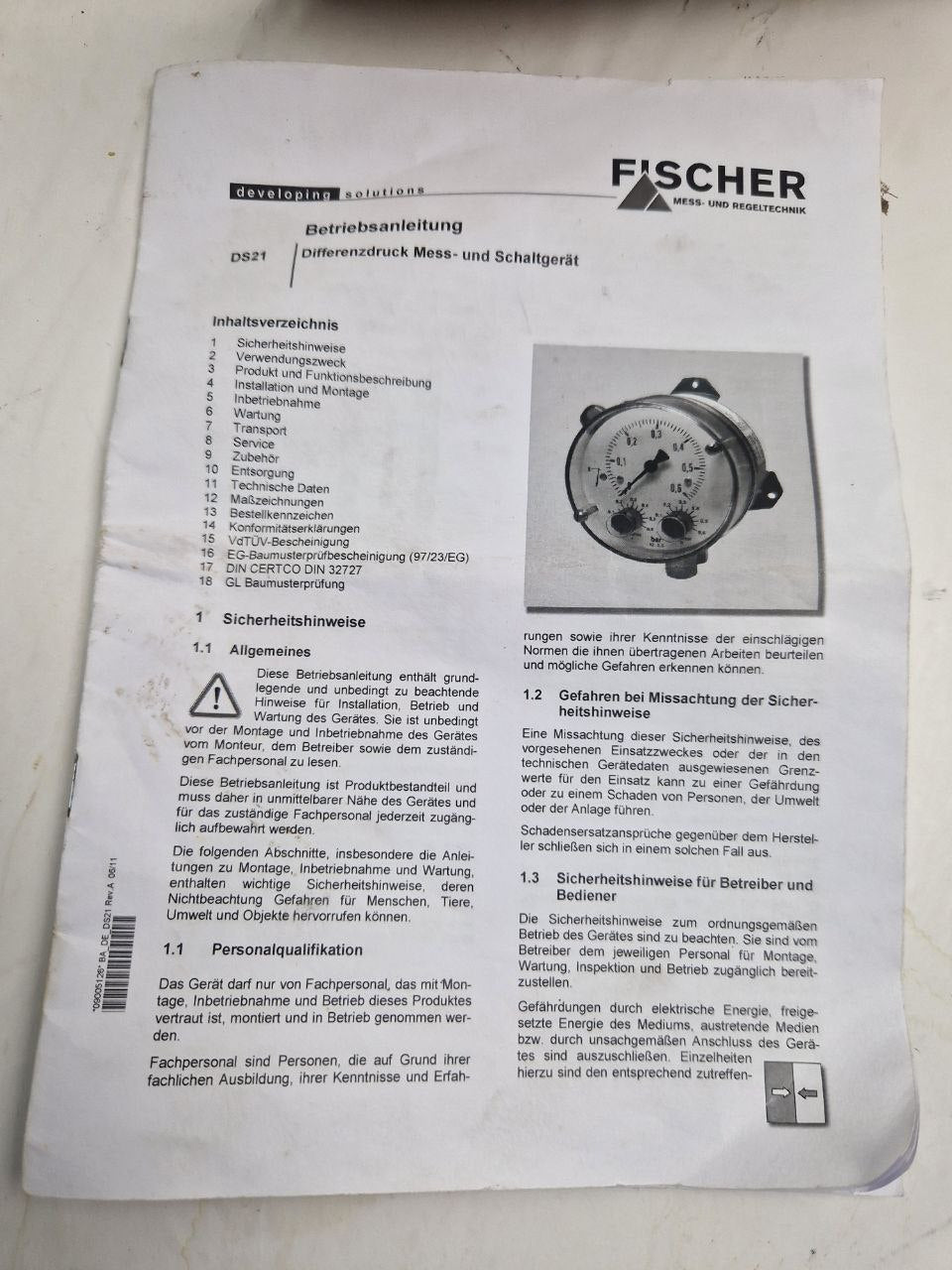 Fischer DS21 – Differential Pressure Switch  (Request price)