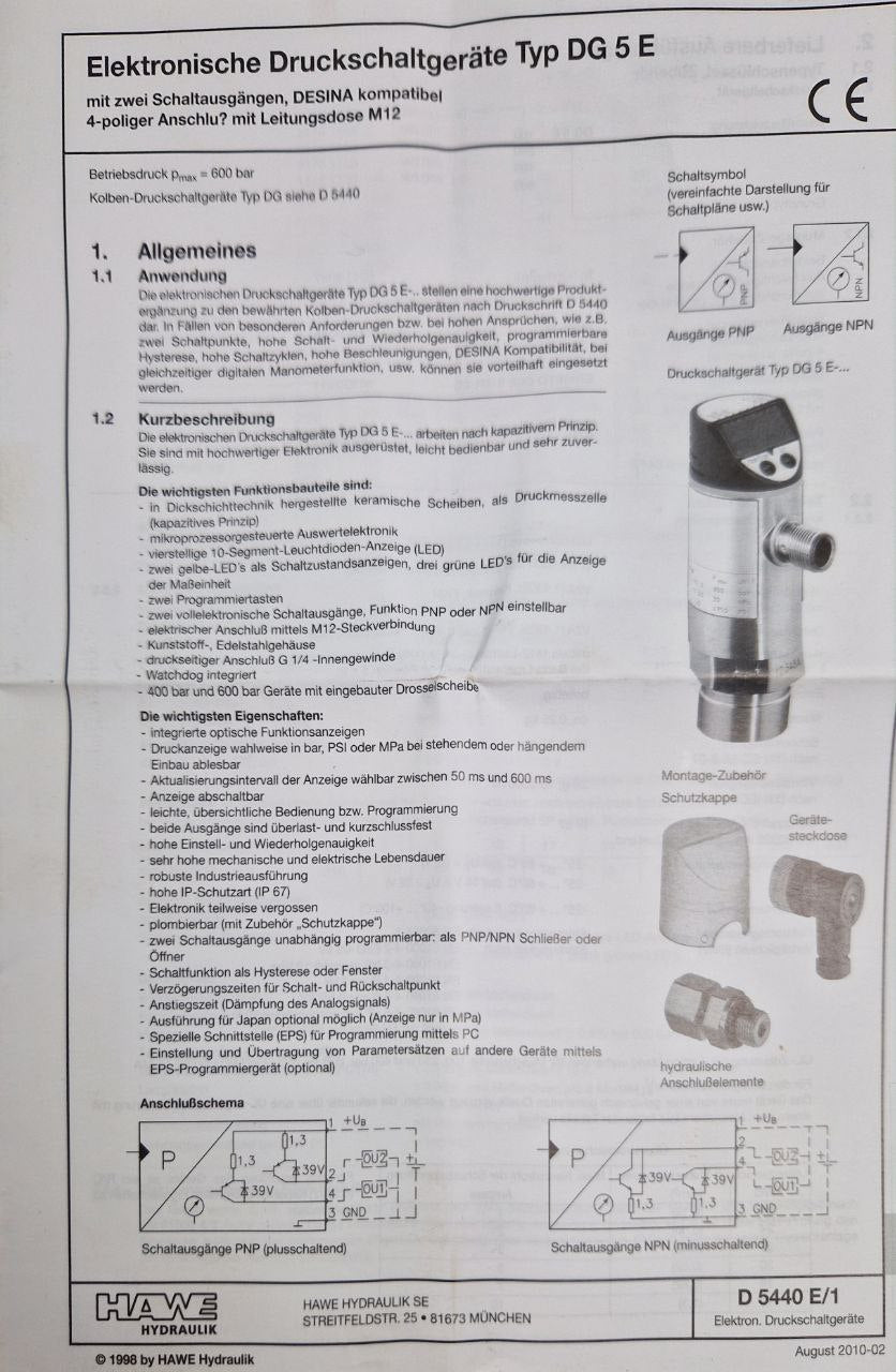 HAWE  Hydraulikaggregat Typ 13-075-H-00-02  (Request price)