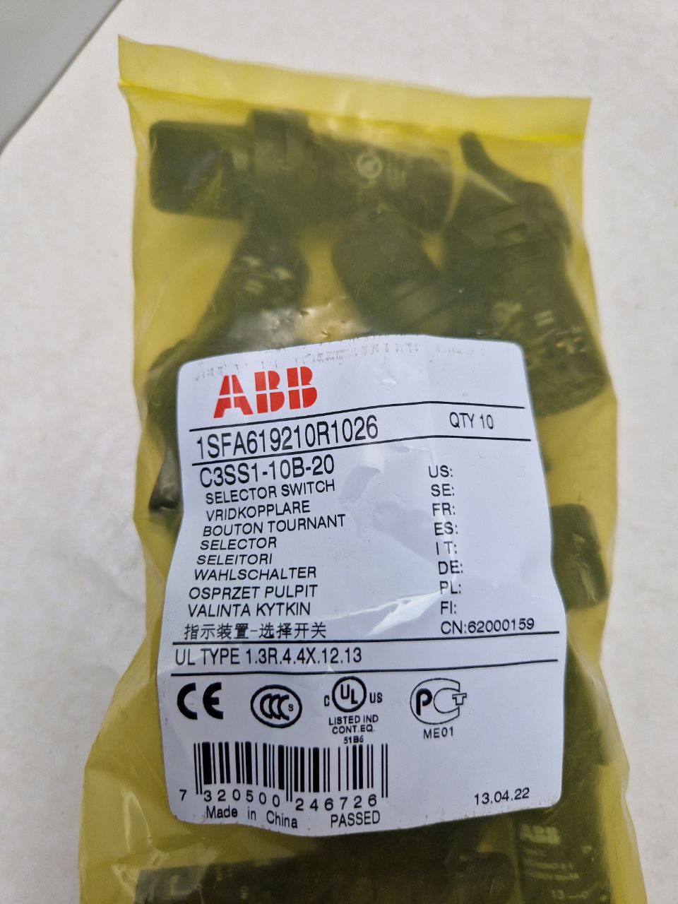 ABB 1SF619210R1026, C3SS1-10B-20 Selector Switch  (Request price)