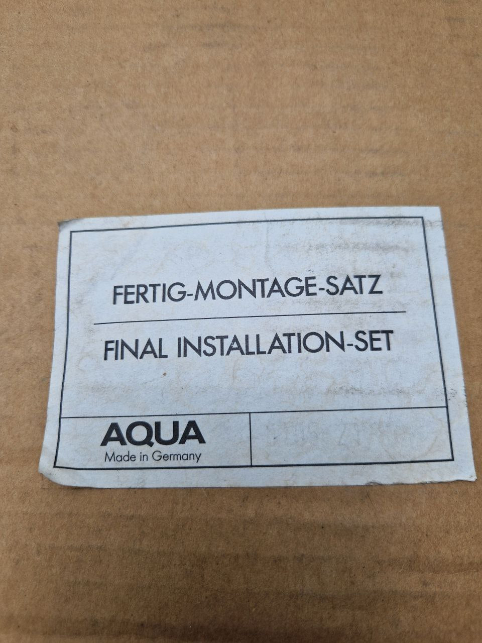 FINAL INSTALLATION KIT  AQUA  (Request price)