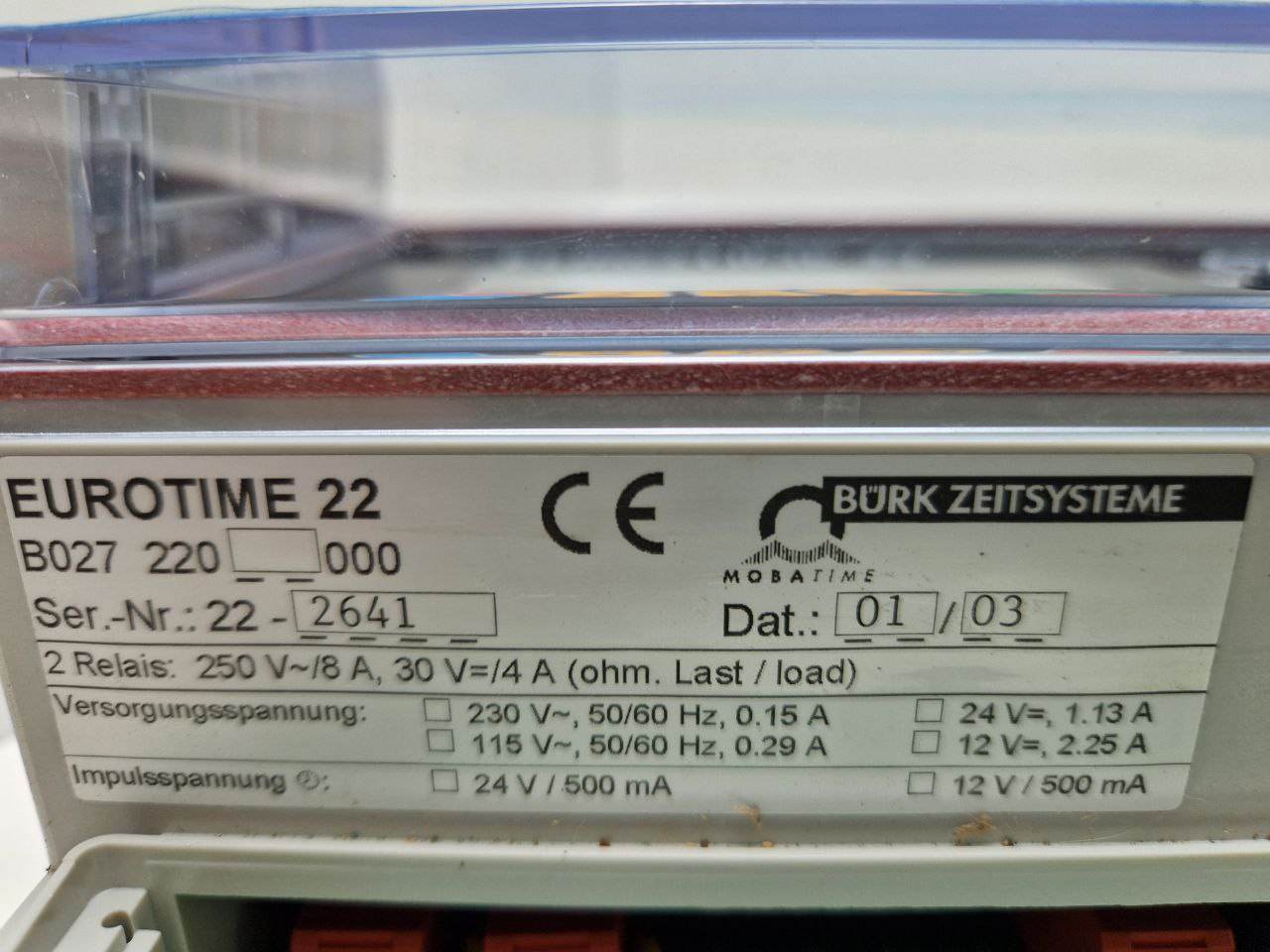 COMPUTER MASTER CLOCKS EUROTIME 22  (Request price)