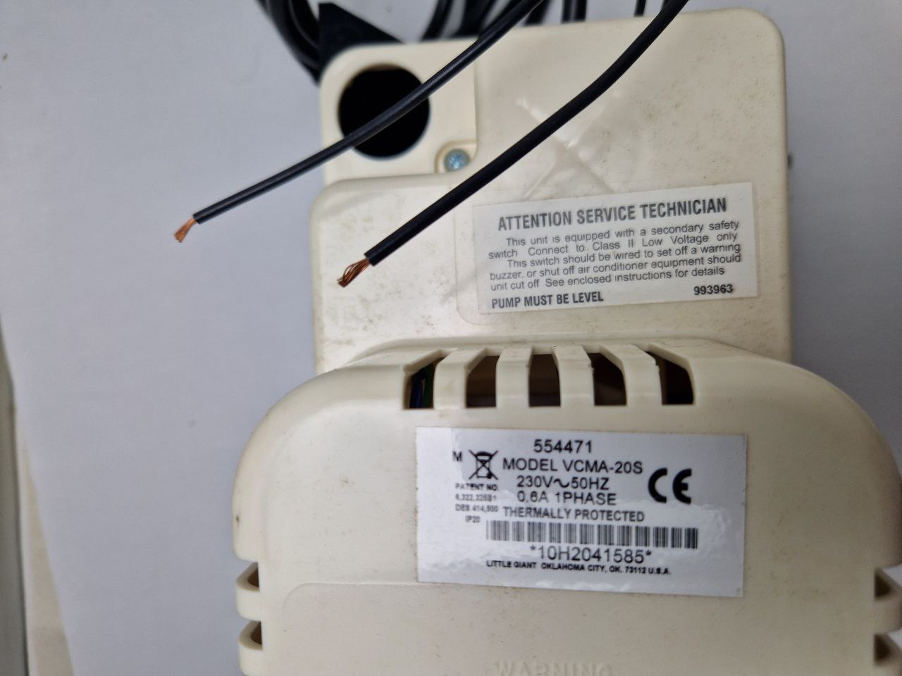 CONDENSATE REMOVAL PUMP VCMA-20S Little Giant  (Request price)