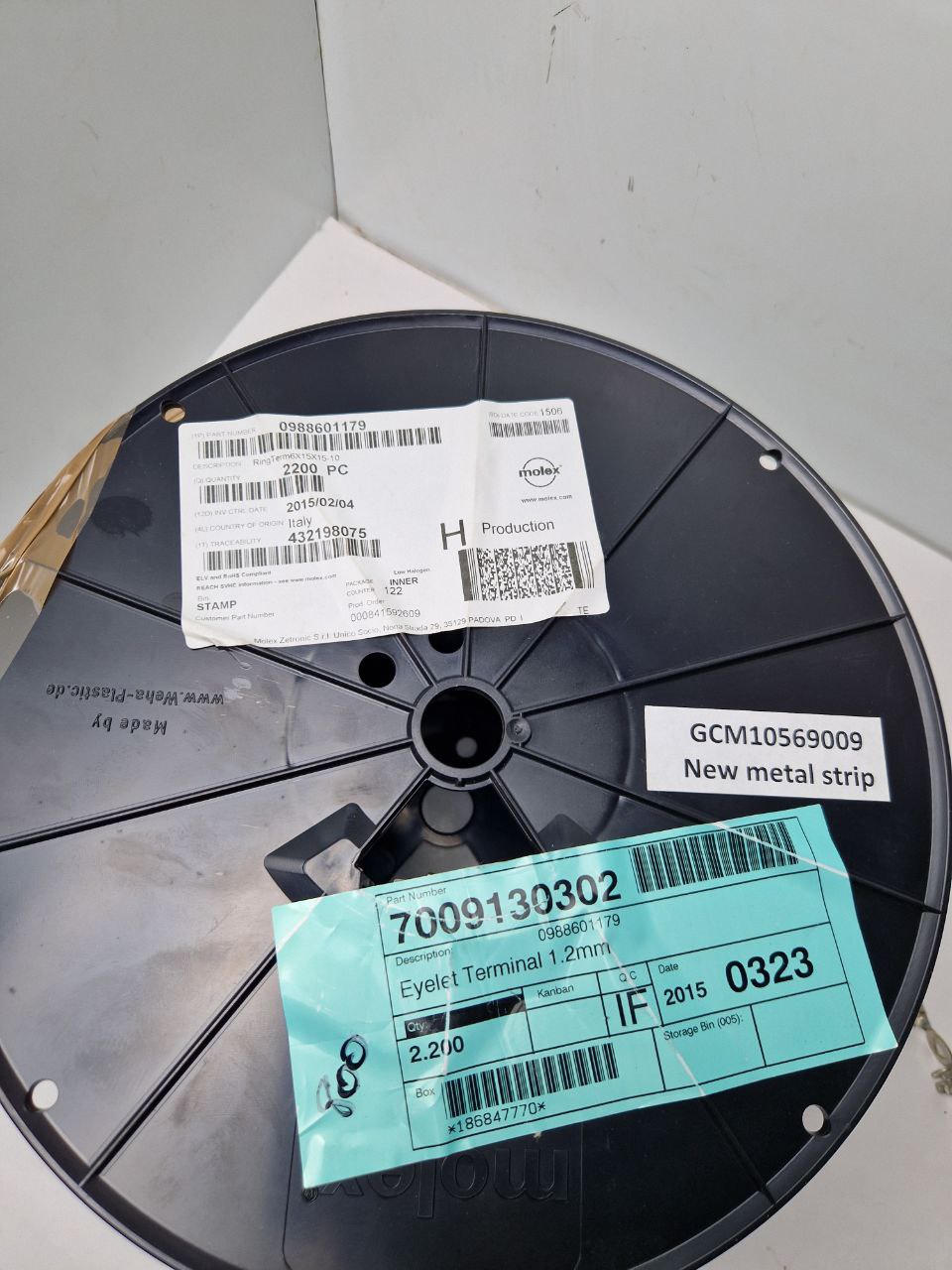 Molex Connector Terminals 0988601179, Ring Tongue Terminal Brass 27.5mm Pre-Tin Reel (Request price)