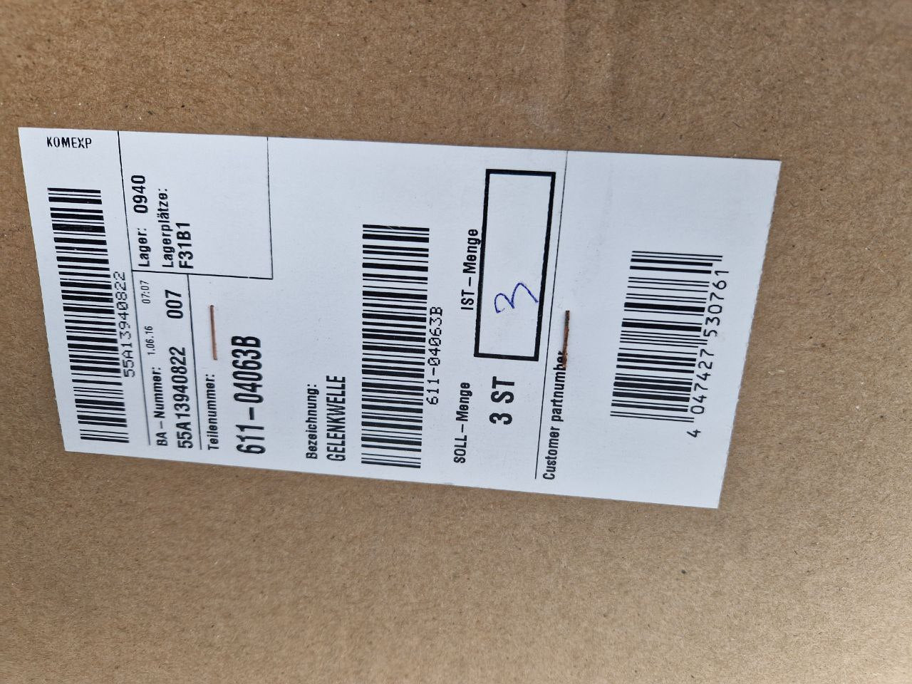 Axle Assembly CV Joint 911-04063B MTD Products Inc.