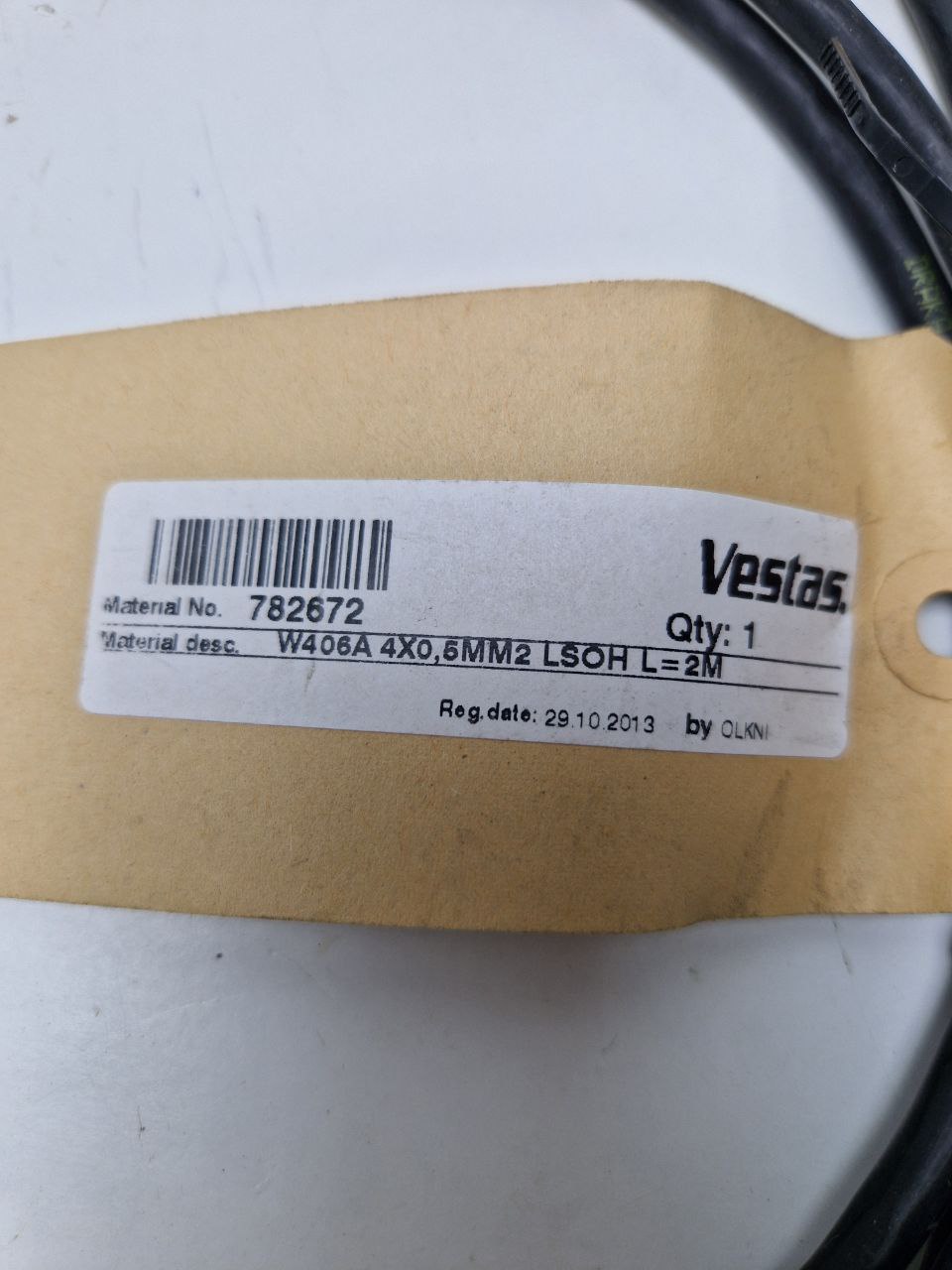 CABLE W406A 4X0,5MM2 LSOH L=2M, Item: Vestas 782672  (Request price)