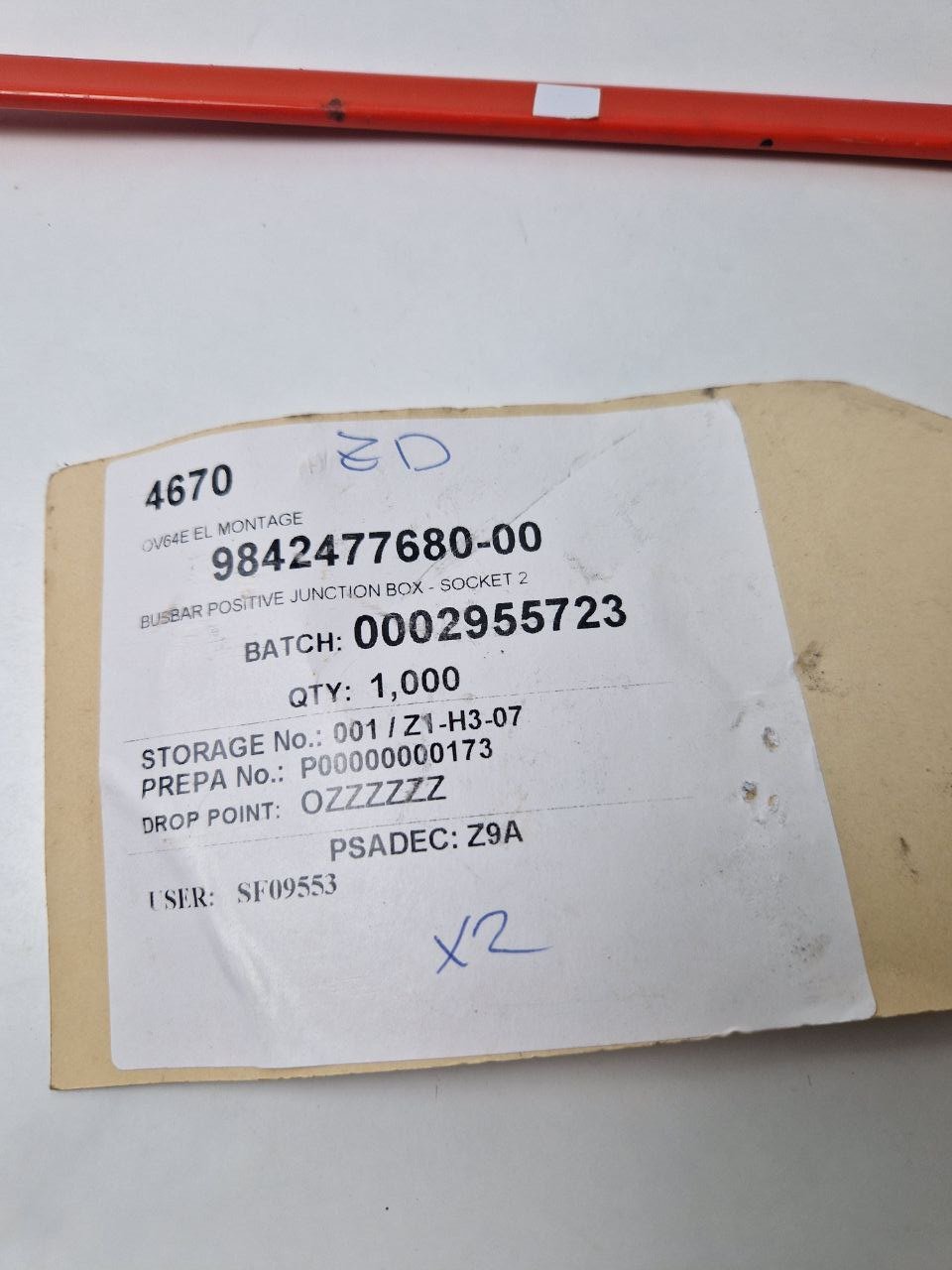 BUSBAR POSITIVE JUNCTION BOX - SOCKET 2, BUSBAR 5, 984247768001  (Request price)