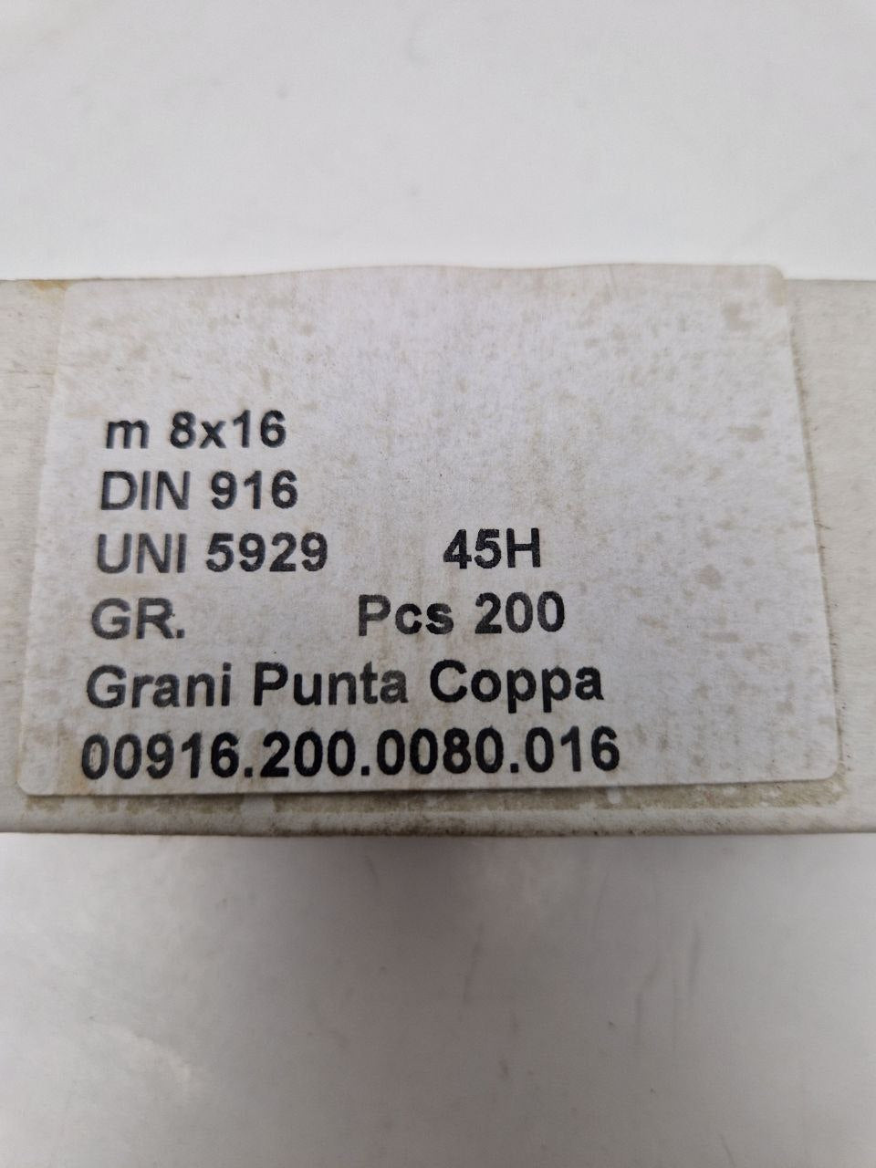 Cup head screws, M 8x16, DIN 916, UNI 5929 45H, 00916.200.0080.016  (Request price)