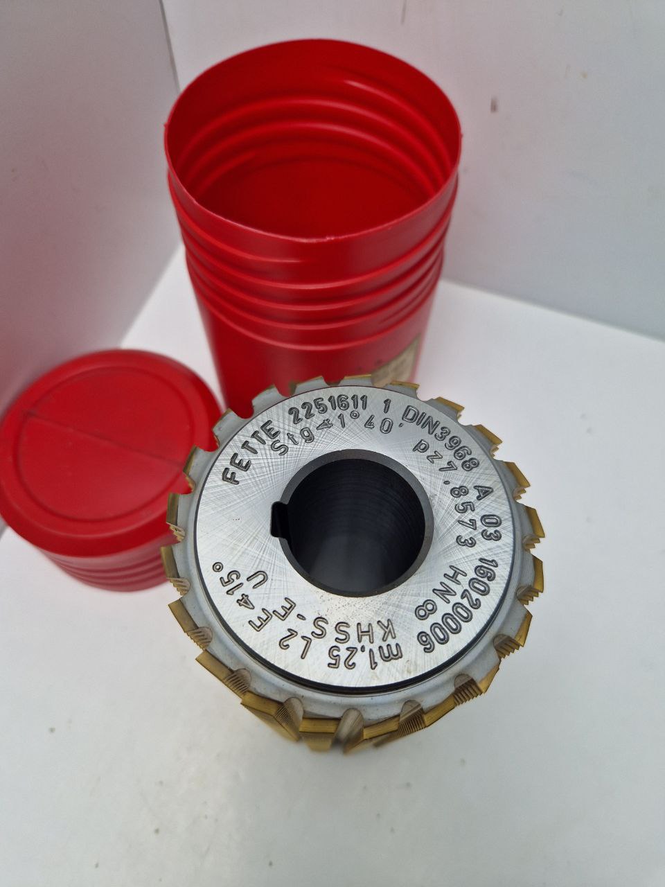 FETTE gear cutting tool 2251611 1, DIN 3968 A 03 16020006, m1,25 L2 E <15° Stg <1°40' pz 7,8573, HN (Request price)