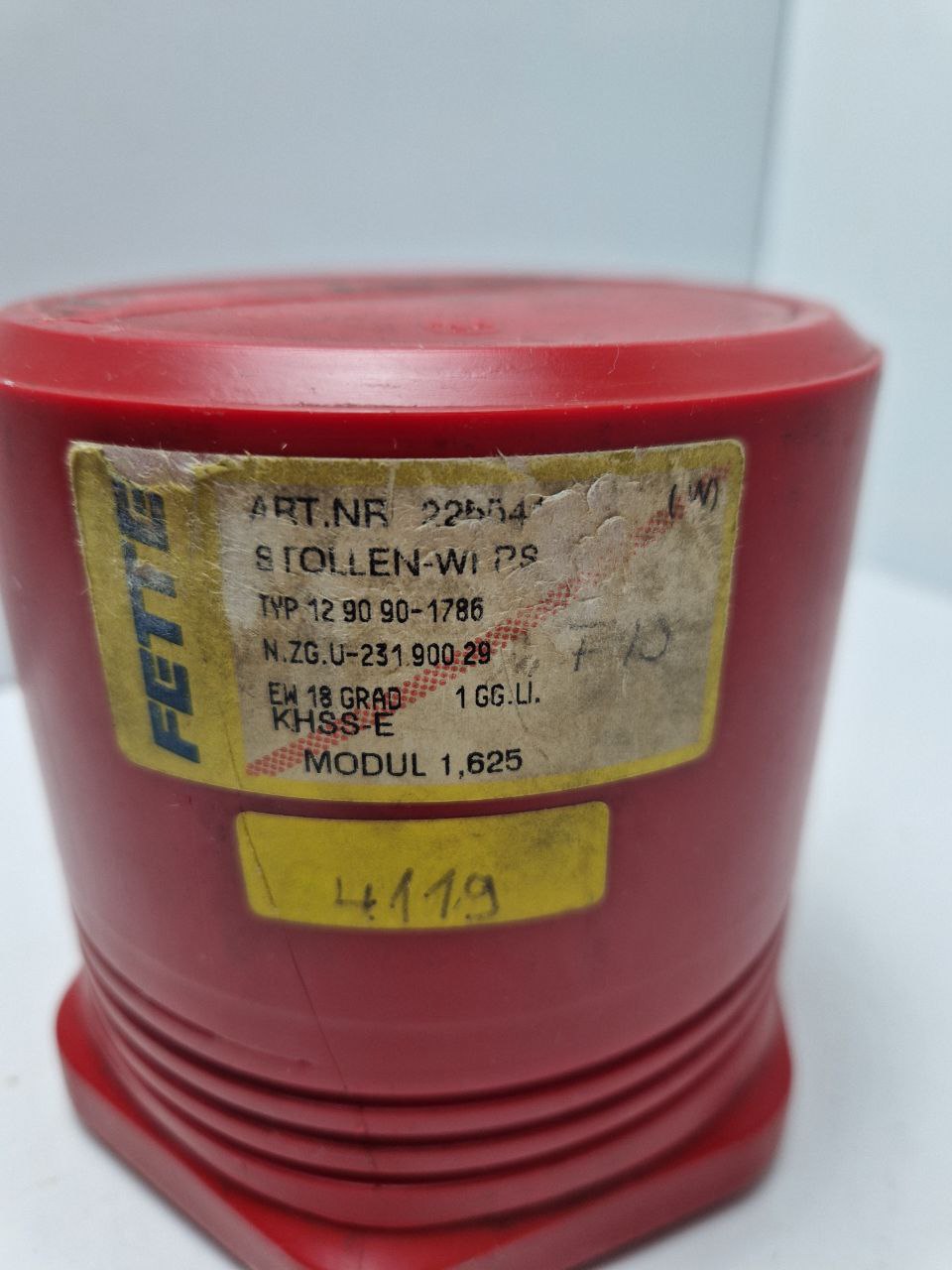 FETTE gear cutting tool 2255415, 4119, DIN 3968"A", m1,625 L1 Ew. <18° Stgsw. <1°08' pz 5,1061, U231, 900 29  (Request price)