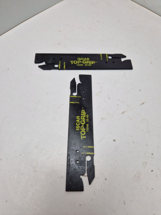 ISCAR  TOP-CRIP TGHN 32-4D Double-ended blades carrying TOP-GRIP utility grooving and turning inserts.  (Request price)