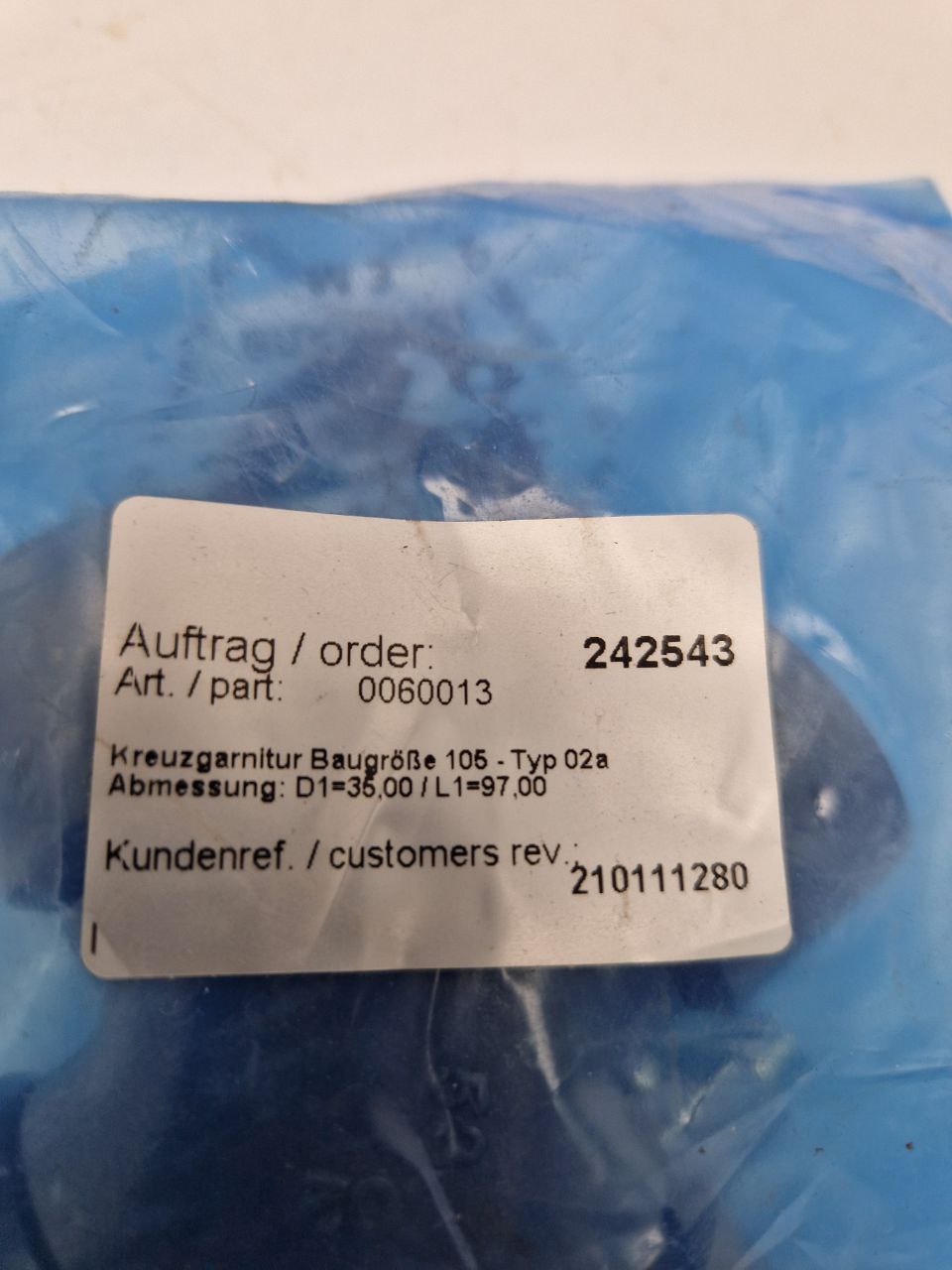 Cross bearing size 105 - type 02a, Dimensions: D1-35.00/L1-97.00  (Request price)