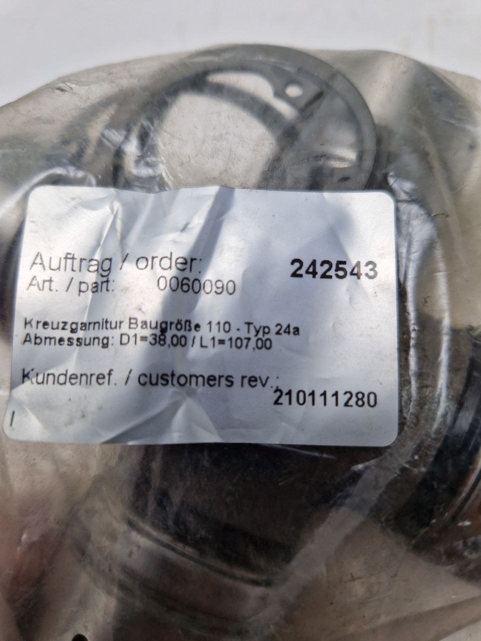 Cross bearing size 110 - type 24a, Dimensions: D1-38.00/L1-107.00  (Request price)