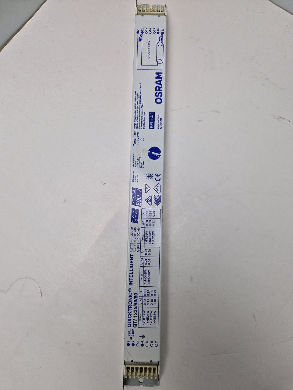 OSRAM ballast QUICKTRONIC® INTELLIGENT QTi 1x35/49/80/220-240, A 529 691 00 DG (Request price)