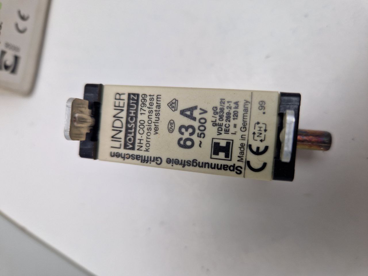 NH fuse-link size C00 LV HRC C00 63A-500V gL-gG SGP 17999.06378 LINDNER TM (Request price)