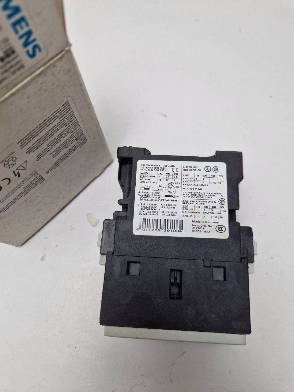 SIEMENS SIRIUS 3RT1024-1BB40, POWER CONTACTOR 24V, AC-3: 5,5kW 400V (Request price)