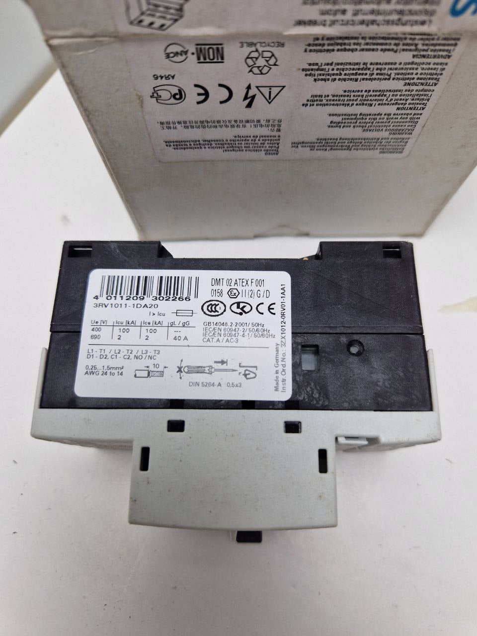 SIEMENS SIRIUS 3RV1011-1DA20, Automatic switch, GB14048.2-2001/50Hz (Request price)