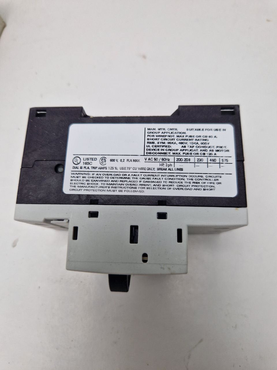 SIEMENS SIRIUS 3RV1011-0BA10, Molded case circuit breaker 0.14-0.2A (Request price)