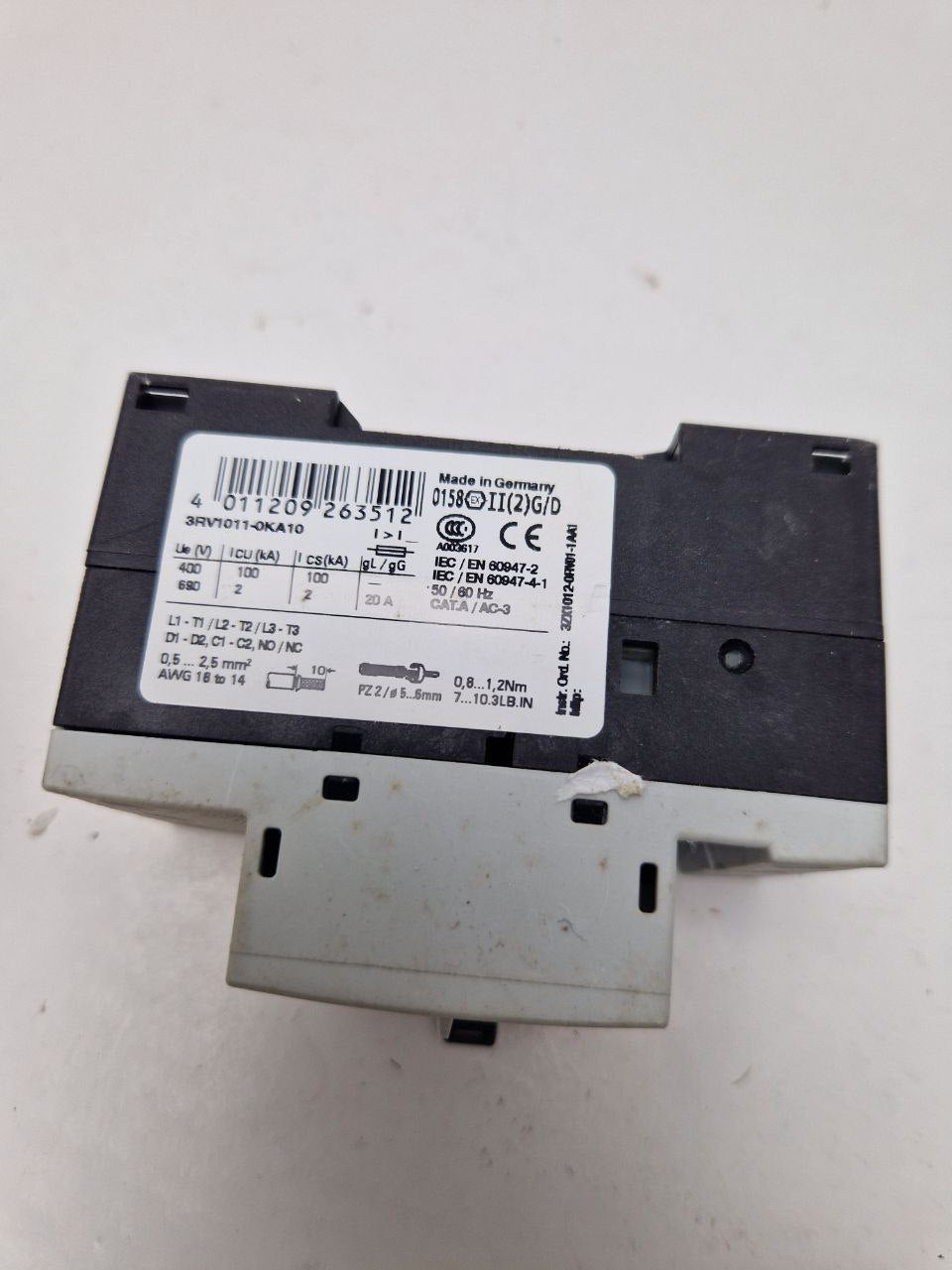SIEMENS SIRIUS 3RV1021-OKA10, circuit breaker 0.8-1.25A (Request price)