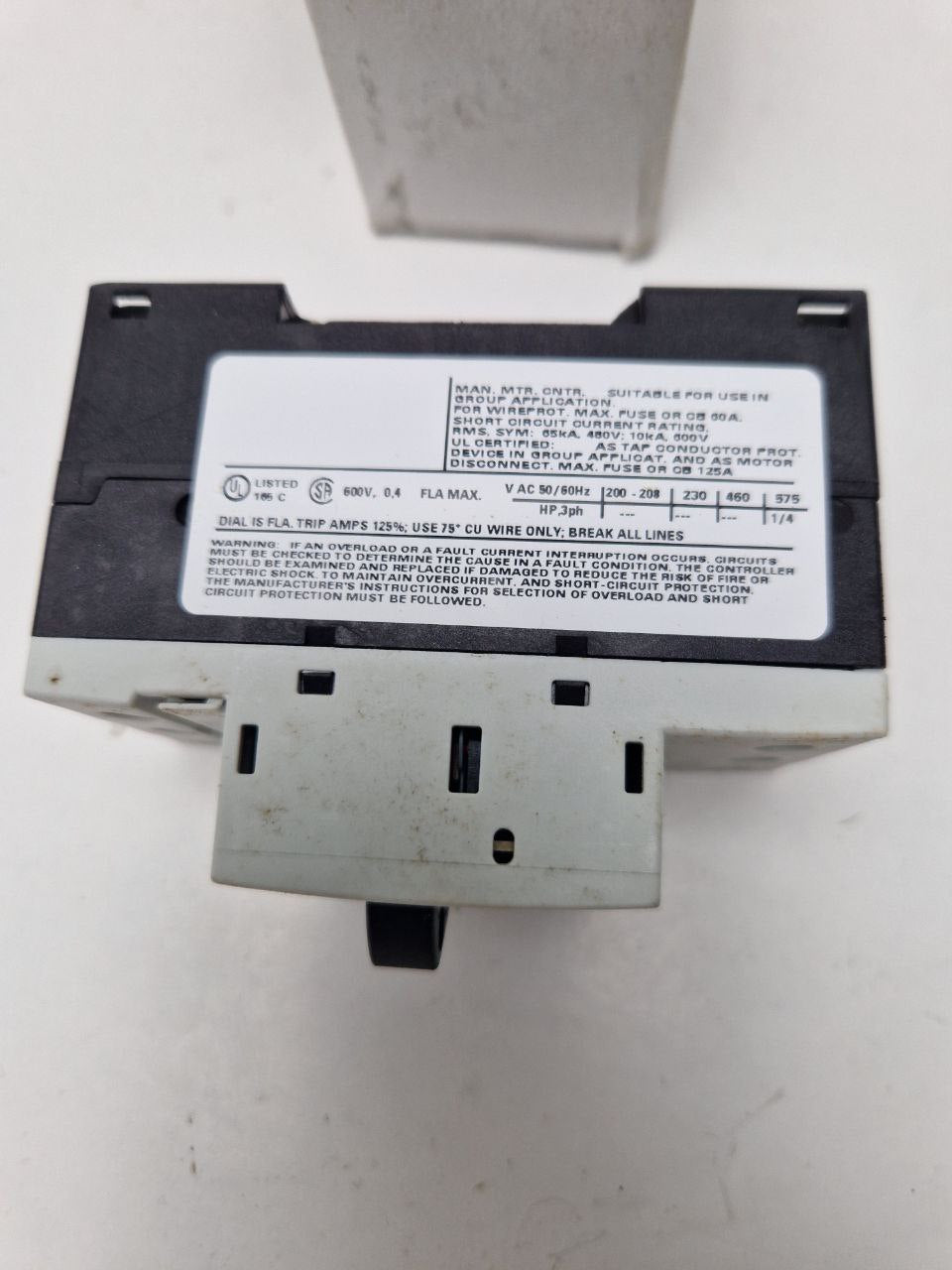 SIEMENS SIRIUS 3RV1011-0EA10, circuit breaker 0.28-0.4A, GB14048.2-2001/50Hz (Request price)