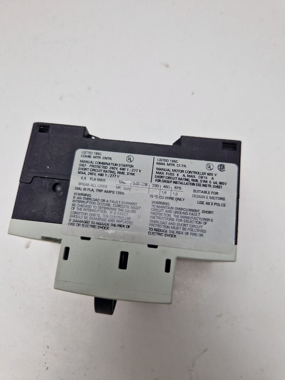SIEMENS SIRIUS 3R 3RV1011-OFA10, CIRCUIT BREAKER 0.35 - 0.5 AMP (Request price)