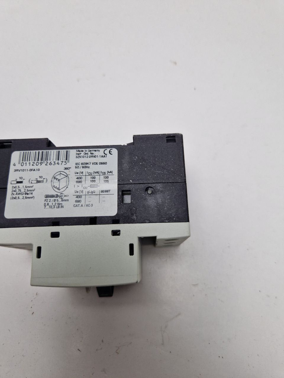SIEMENS SIRIUS 3R 3RV1011-OFA10, CIRCUIT BREAKER 0.35 - 0.5 AMP (Request price)