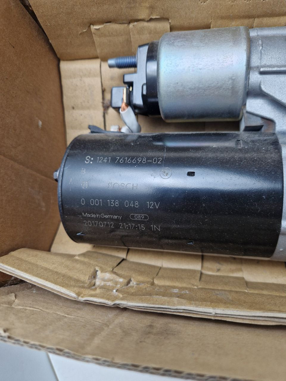 BMW starter 12 41 7 617 216, S: 121 7616698-02, BOSCH 0 001 138 048 12V Original part MINI, BMW (Request price)