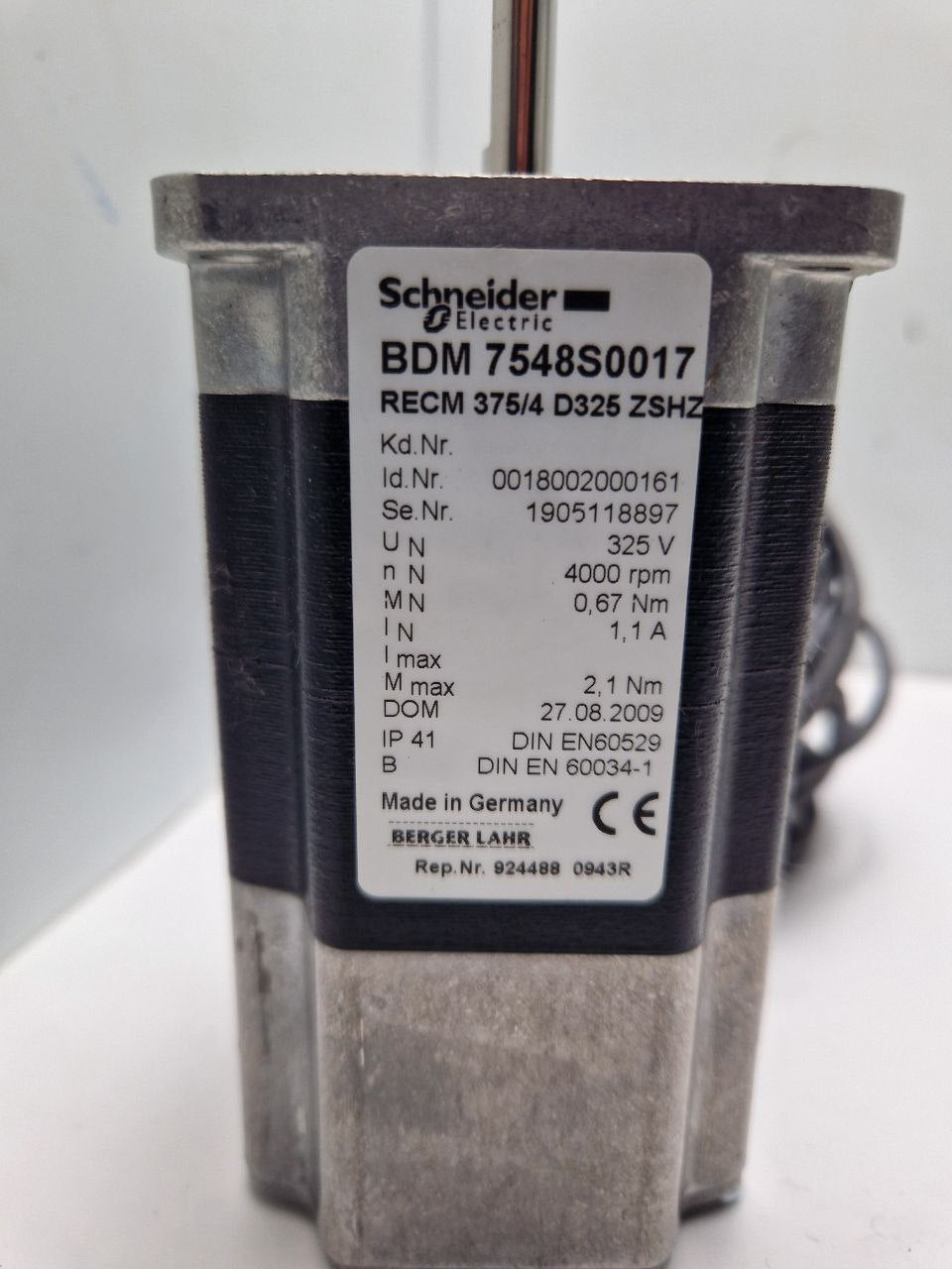 Schneider Electric EC motor BDM 7548S0017, RECM 375/4 D325 ZSHZ BERGER LAHR (Request price)