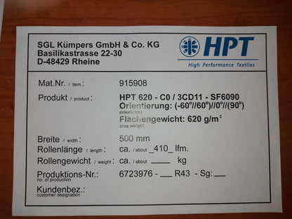 High Performance Textiles HPT 620 - C0 / 3CD11 - SF6090, Prod- no.:  6723976 - R43 Carbon (Request price)