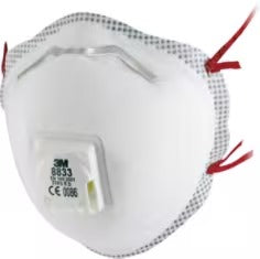 3M™ Particulate Respirator, FFP3, Valved, 8833  (Request price)