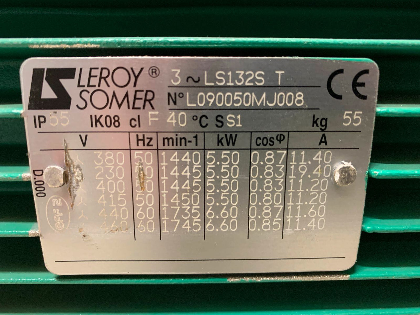 Three-phase motor Leroy Somer LS132ST