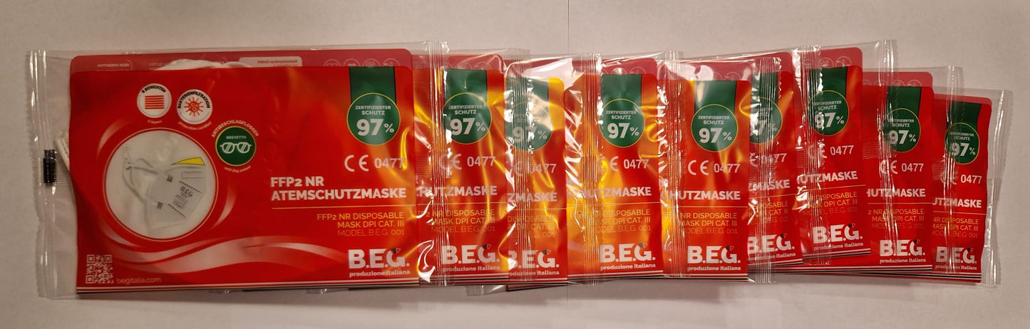 Respirator Masks FFP2 NR , Model B.E.G. 001, PPE Cat. III  (Request price)
