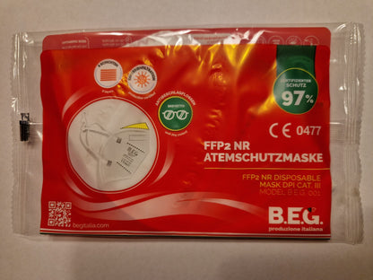 Respirator Masks FFP2 NR , Model B.E.G. 001, PPE Cat. III  (Request price)