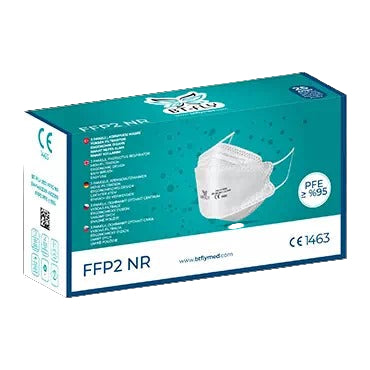 BT-FLY FFP2 Face Masks / Mouth Masks - white, individually wrapped, model: butterflies  (Request price)