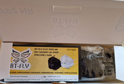 BT-FLY FFP2 Face Masks / Mouth Masks - black, individually wrapped, model: butterflies  (Request price)