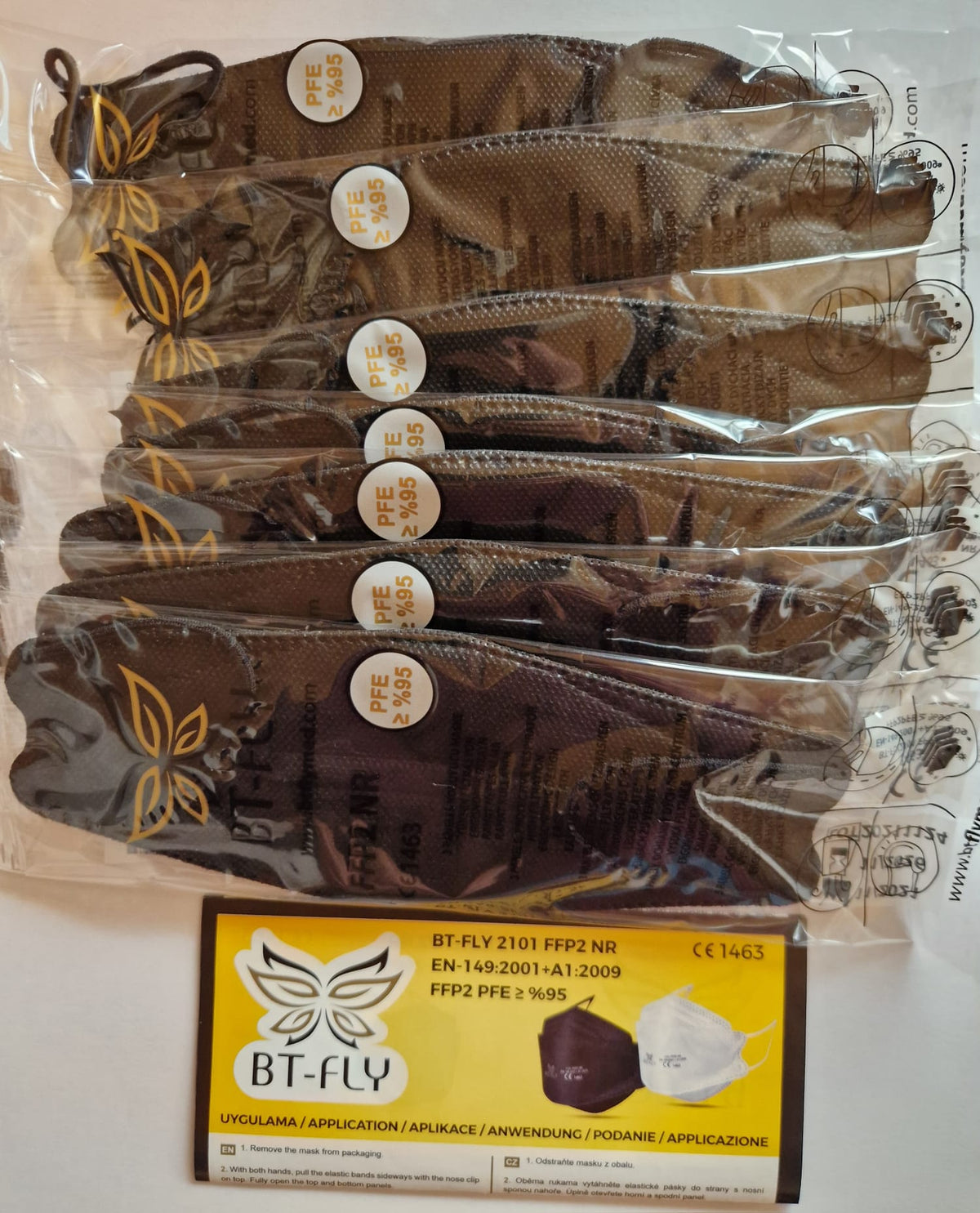 BT-FLY FFP2 Face Masks / Mouth Masks - black, individually wrapped, model: butterflies  (Request price)